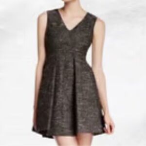 Everly Dress Fit & Flair Metallic Rose Gold Copper Gold Speckle Knit Dress